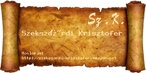 Szekszárdi Krisztofer névjegykártya