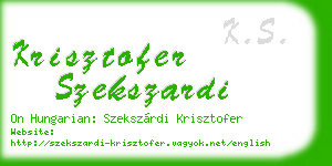 krisztofer szekszardi business card